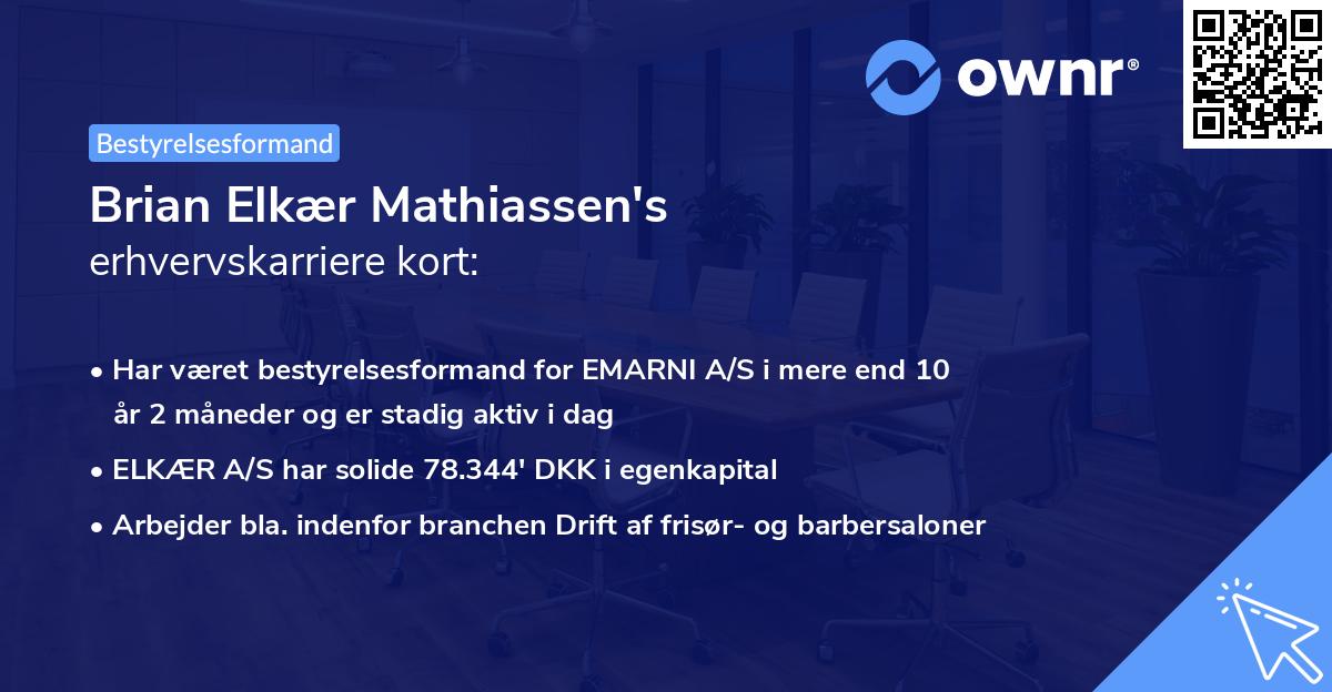 Brian Elkær Mathiassen's erhvervskarriere kort
