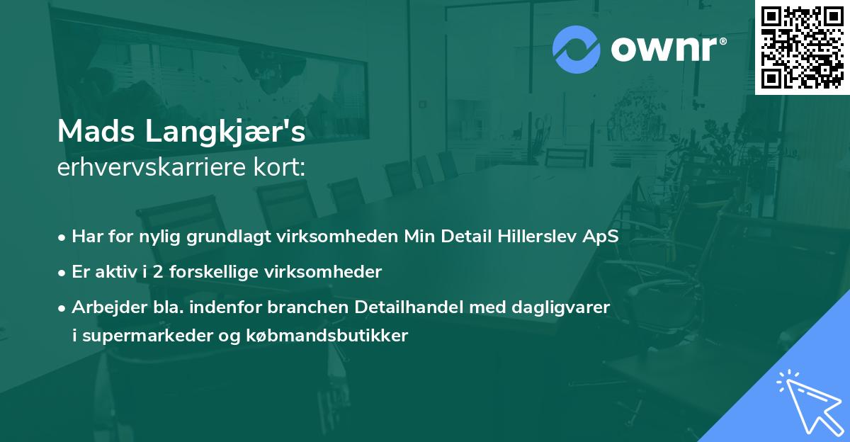 Mads Langkjær's erhvervskarriere kort