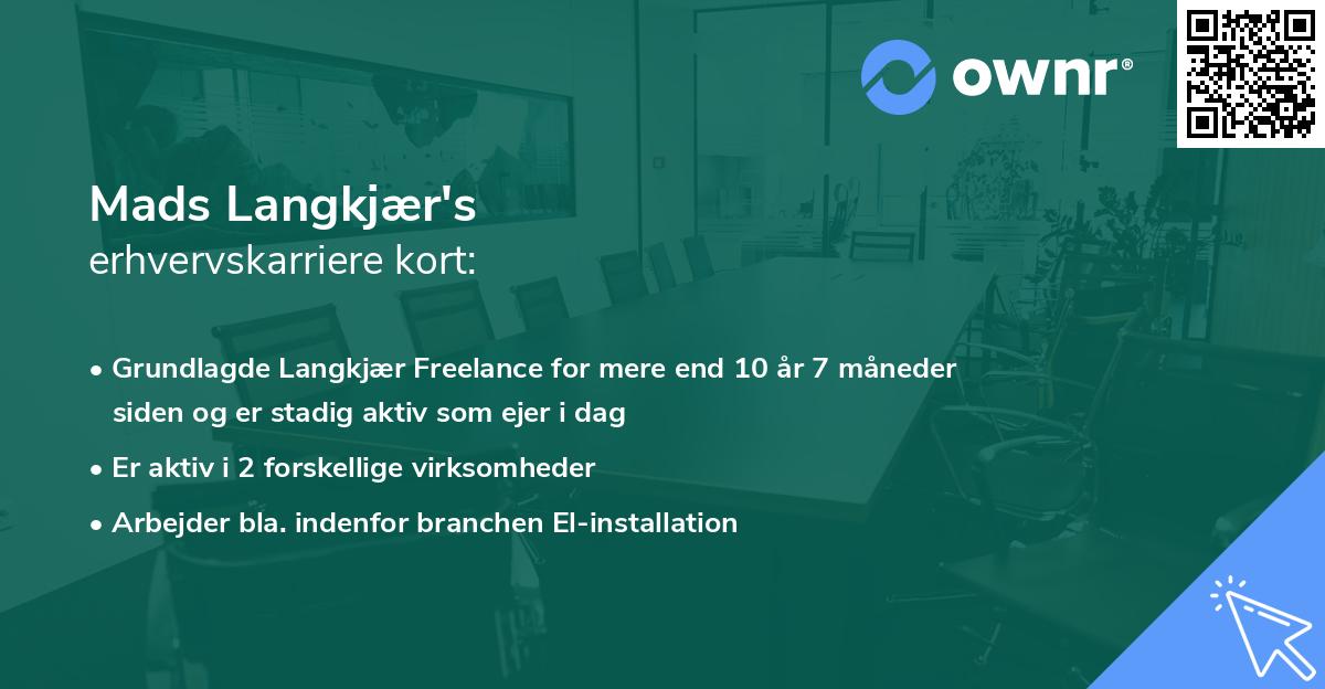 Mads Langkjær's erhvervskarriere kort