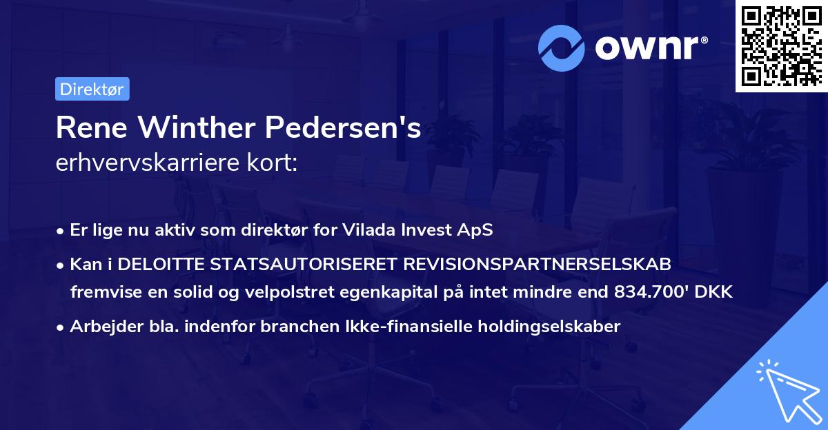 Rene Winther Pedersen's erhvervskarriere kort