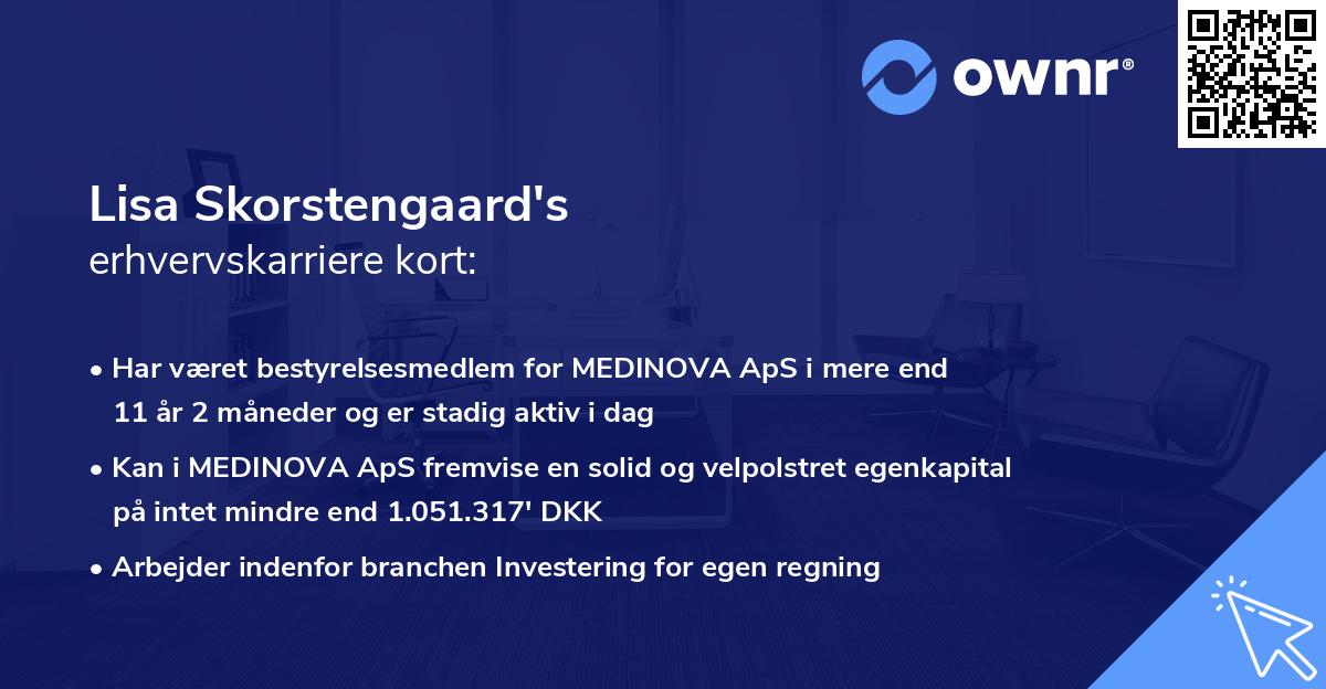 Lisa Skorstengaard's erhvervskarriere kort