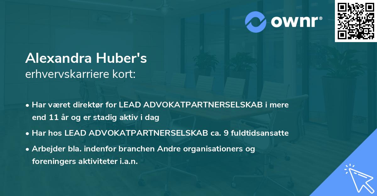 Alexandra Huber's erhvervskarriere kort