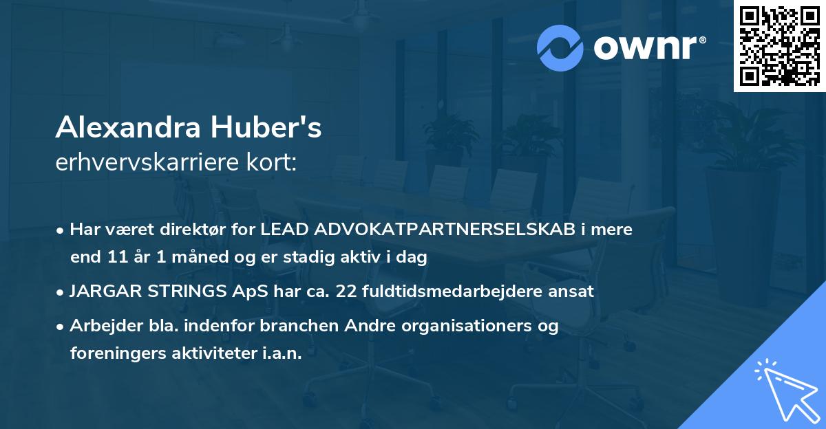 Alexandra Huber's erhvervskarriere kort