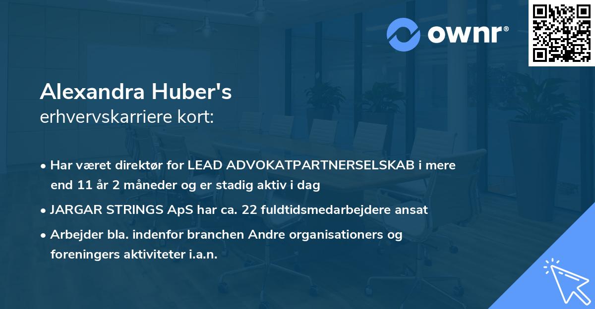 Alexandra Huber's erhvervskarriere kort