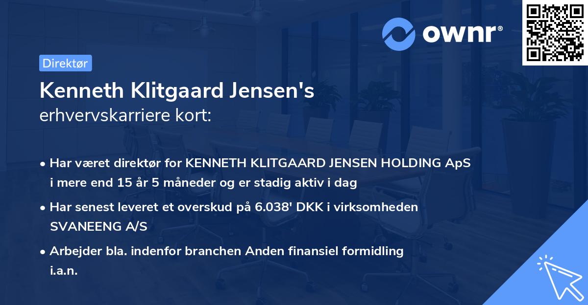 Kenneth Klitgaard Jensen's erhvervskarriere kort