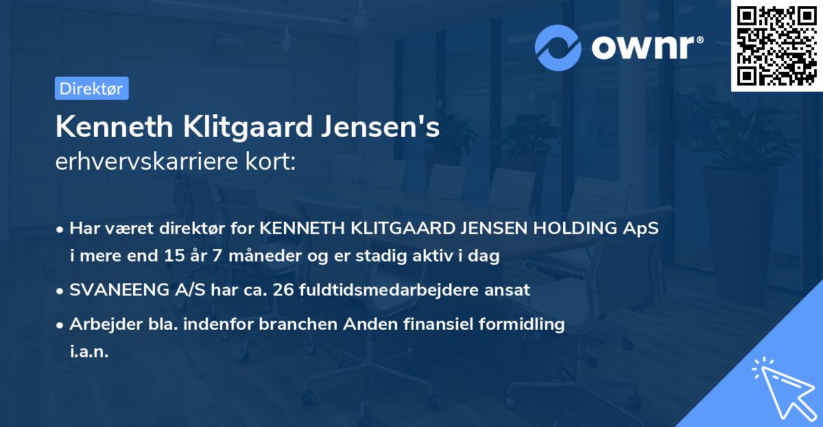 Kenneth Klitgaard Jensen's erhvervskarriere kort