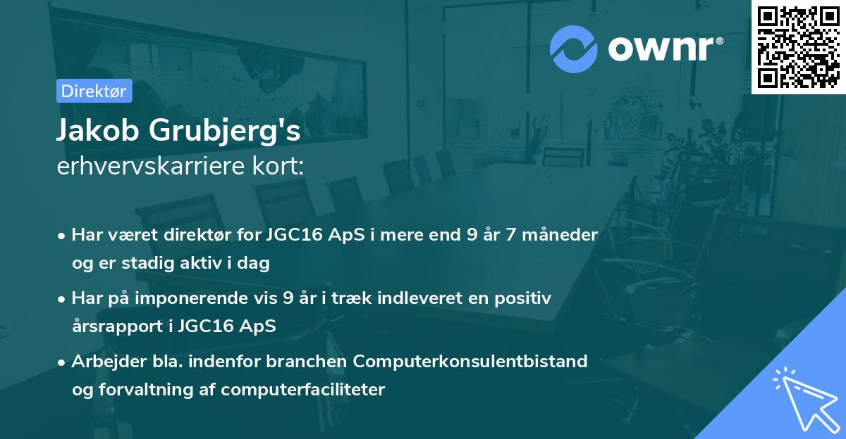 Jakob Grubjerg's erhvervskarriere kort