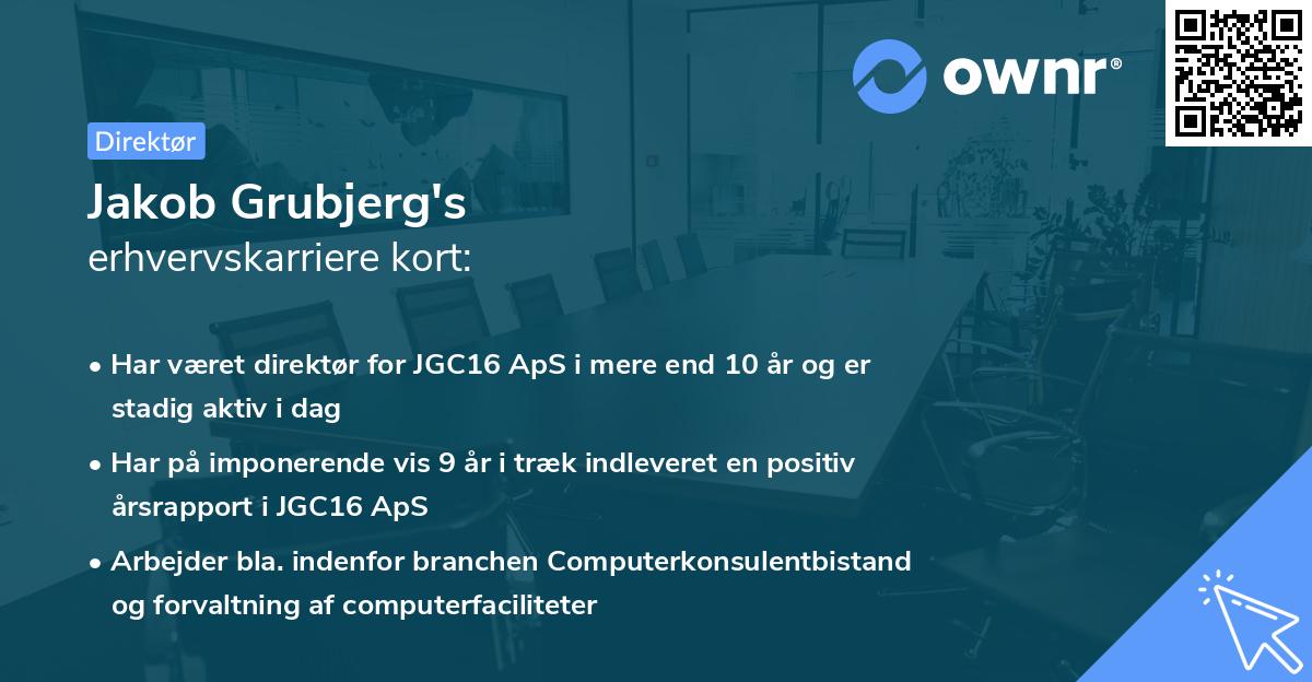 Jakob Grubjerg's erhvervskarriere kort