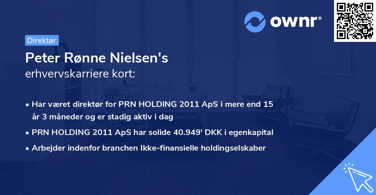 Peter Rønne Nielsen's erhvervskarriere kort