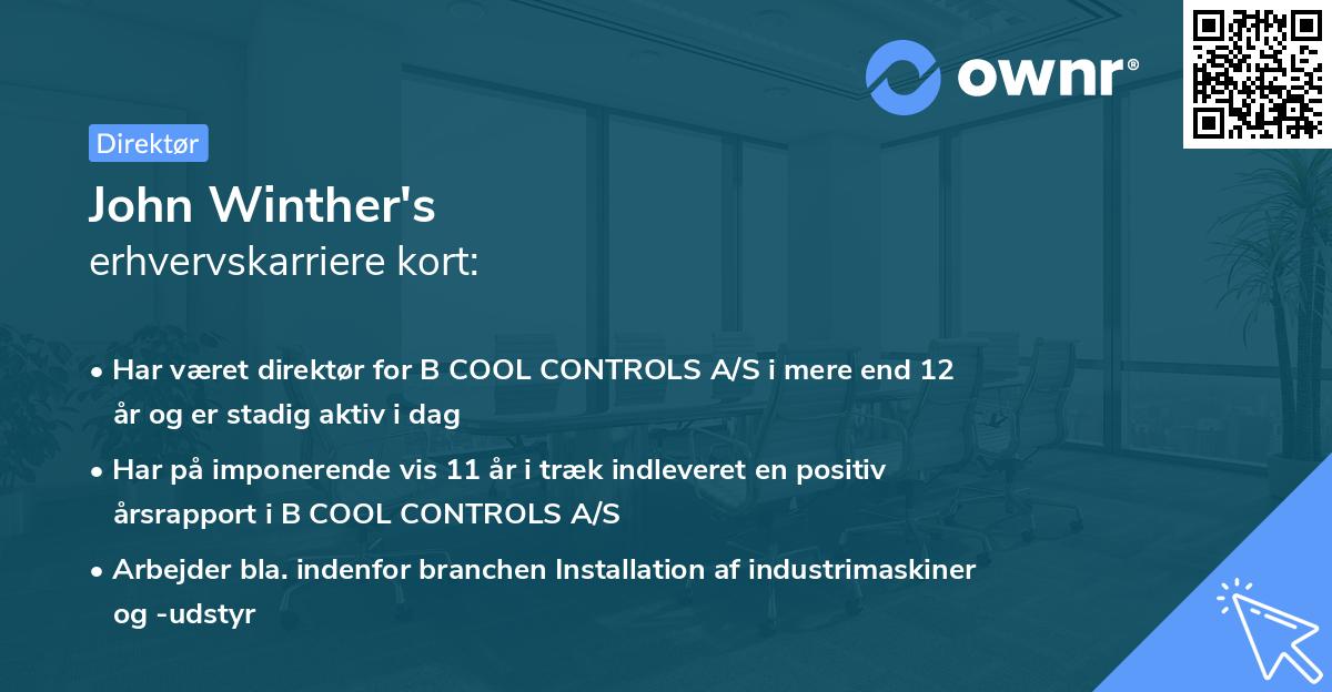 John Winther's erhvervskarriere kort