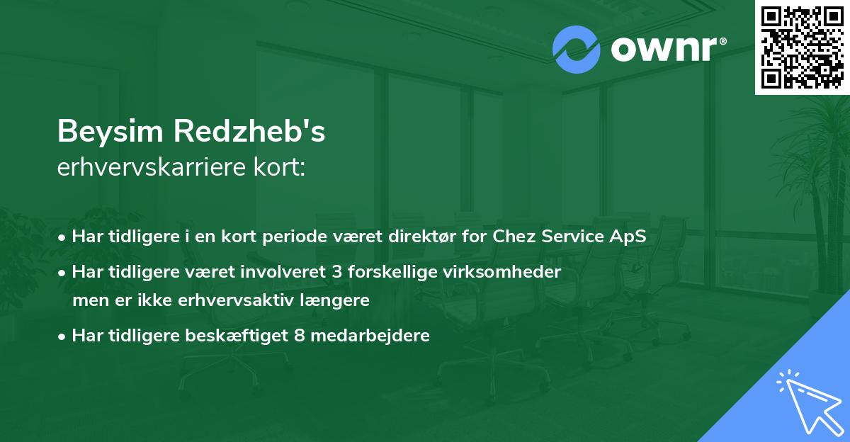 Beysim Redzheb's erhvervskarriere kort