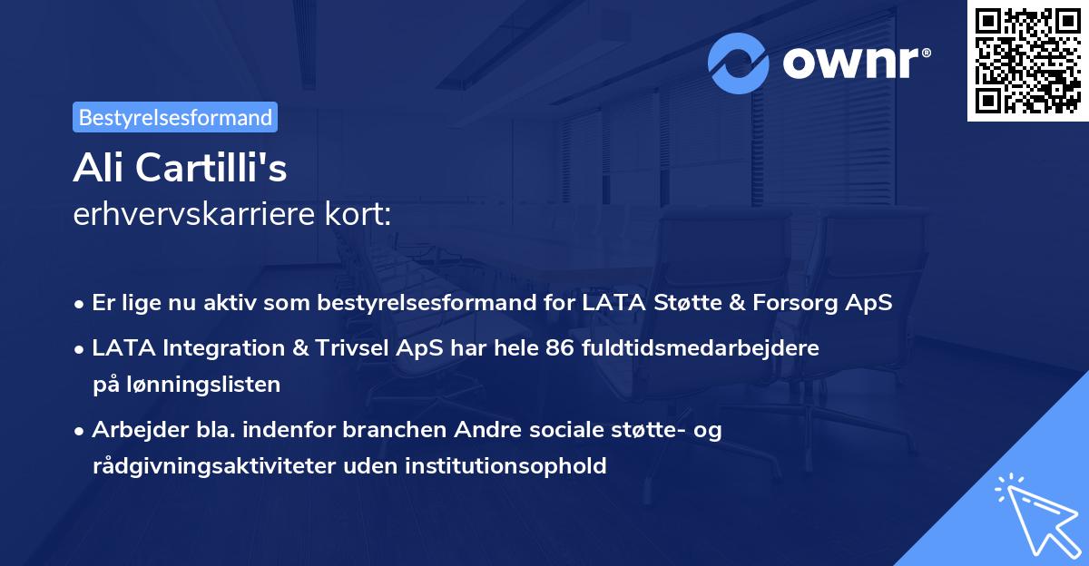 Ali Cartilli's erhvervskarriere kort