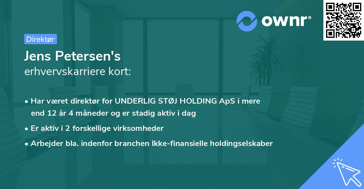 Jens Petersen's erhvervskarriere kort