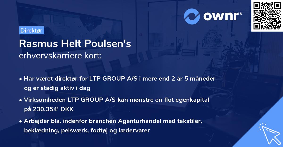 Rasmus Helt Poulsen's erhvervskarriere kort