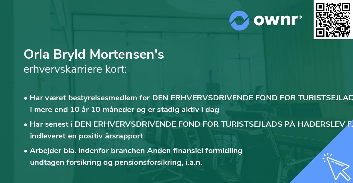 Orla Bryld Mortensen's erhvervskarriere kort