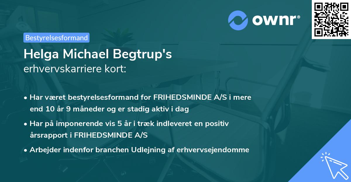 Helga Michael Begtrup's erhvervskarriere kort