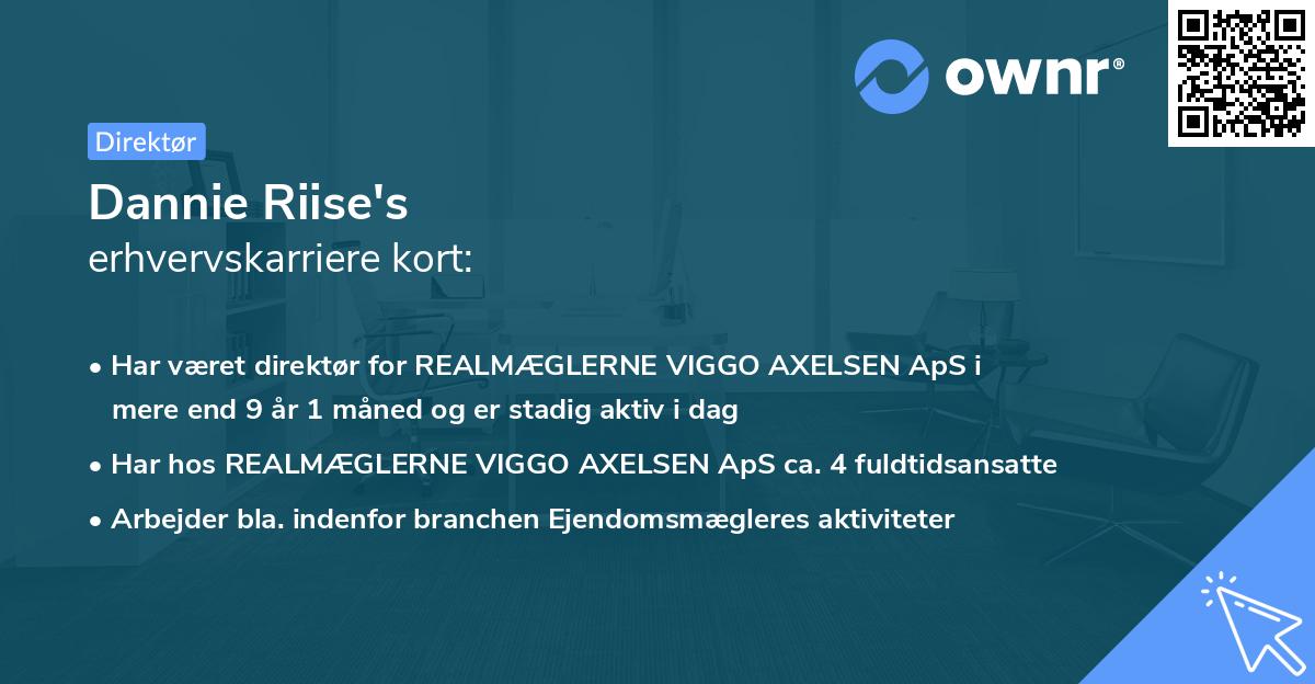 Dannie Riise's erhvervskarriere kort