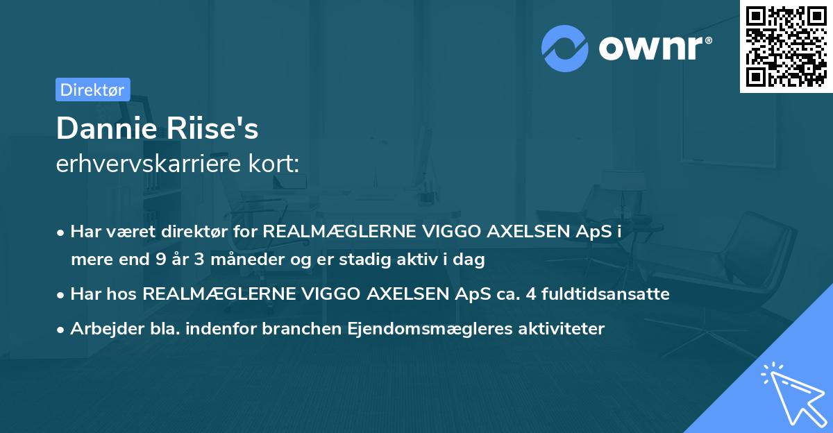 Dannie Riise's erhvervskarriere kort