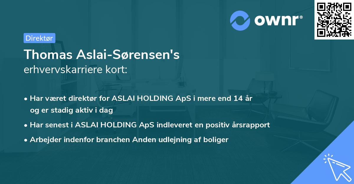 Thomas Aslai-Sørensen's erhvervskarriere kort