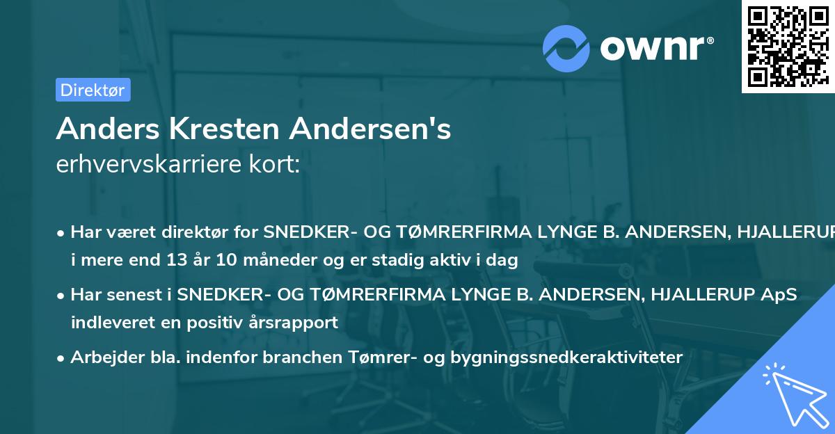 Anders Kresten Andersen's erhvervskarriere kort