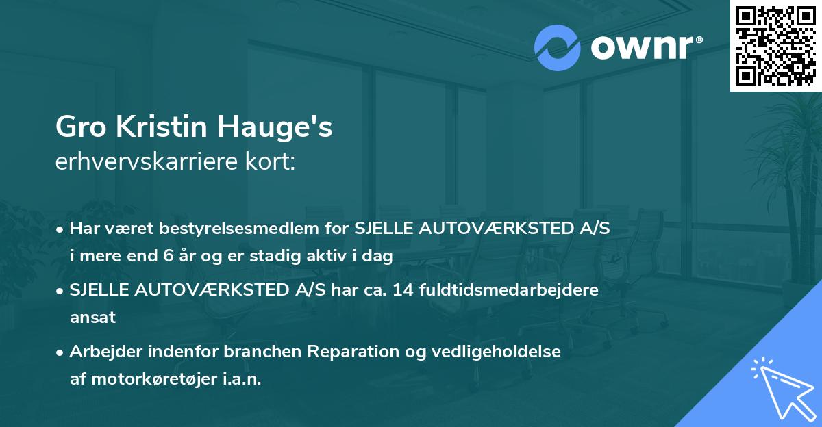 Gro Kristin Hauge's erhvervskarriere kort