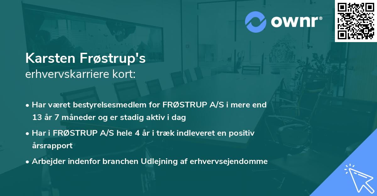 Karsten Frøstrup's erhvervskarriere kort