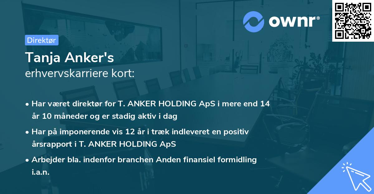 Tanja Anker's erhvervskarriere kort