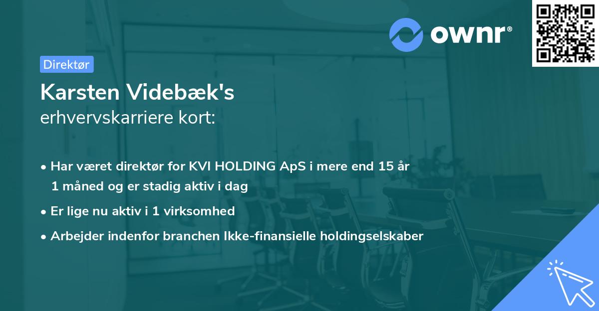 Karsten Videbæk's erhvervskarriere kort