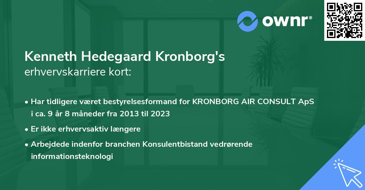 Kenneth Hedegaard Kronborg's erhvervskarriere kort
