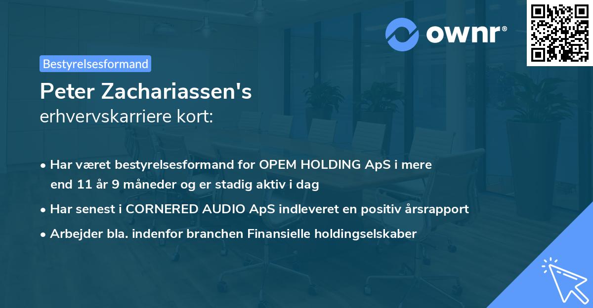 Peter Zachariassen's erhvervskarriere kort
