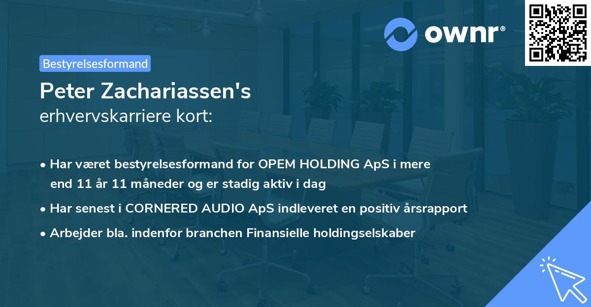 Peter Zachariassen's erhvervskarriere kort