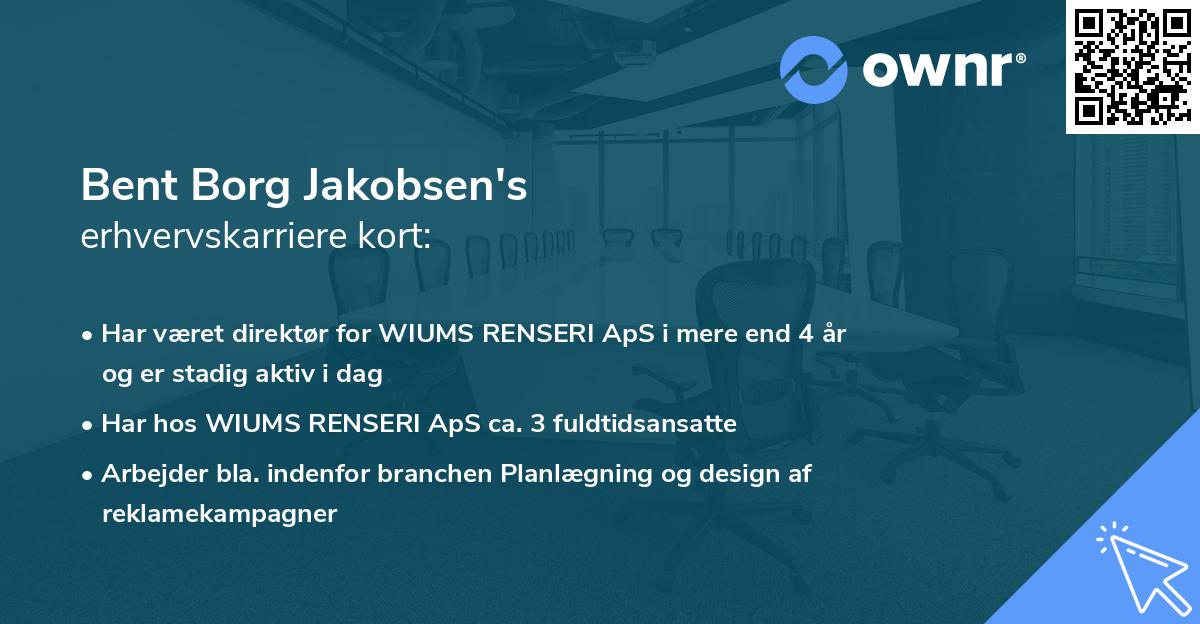 Bent Borg Jakobsen's erhvervskarriere kort