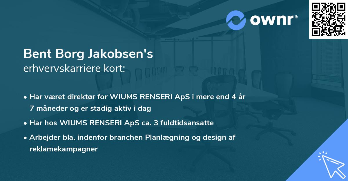 Bent Borg Jakobsen's erhvervskarriere kort