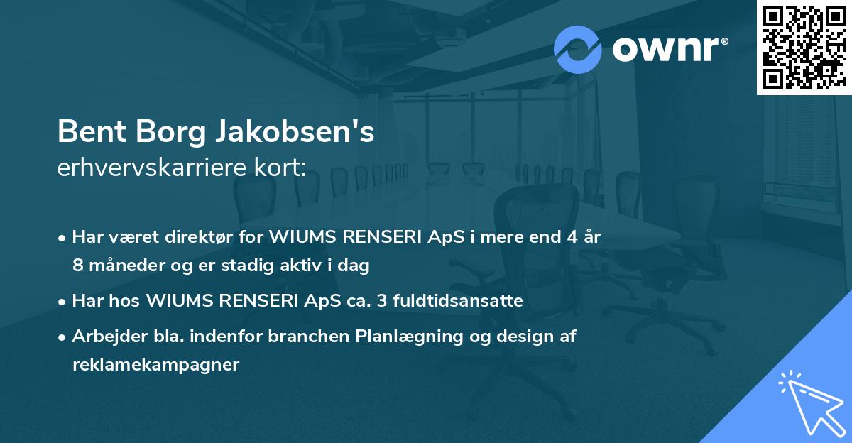Bent Borg Jakobsen's erhvervskarriere kort