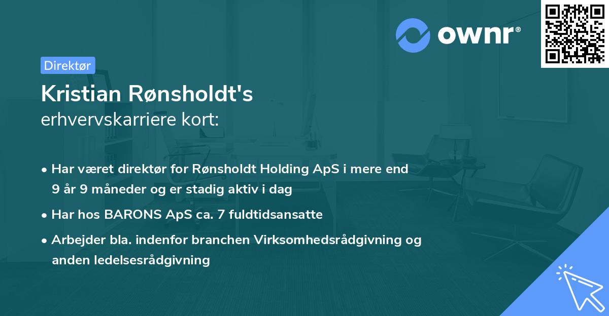 Kristian Rønsholdt's erhvervskarriere kort
