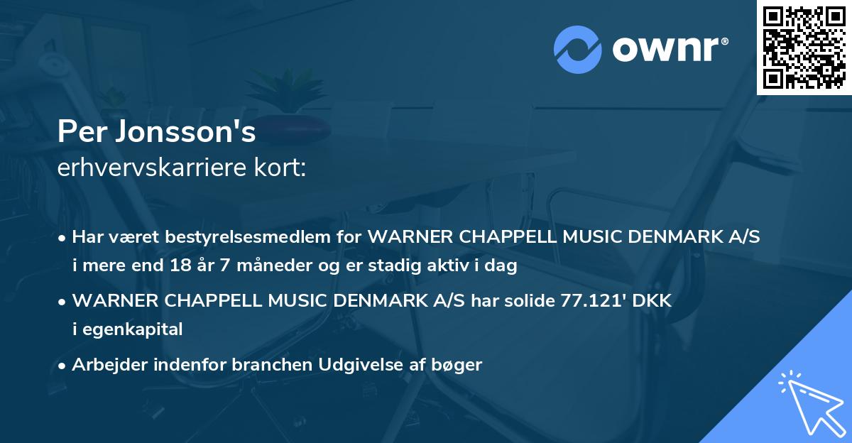 Per Jonsson's erhvervskarriere kort