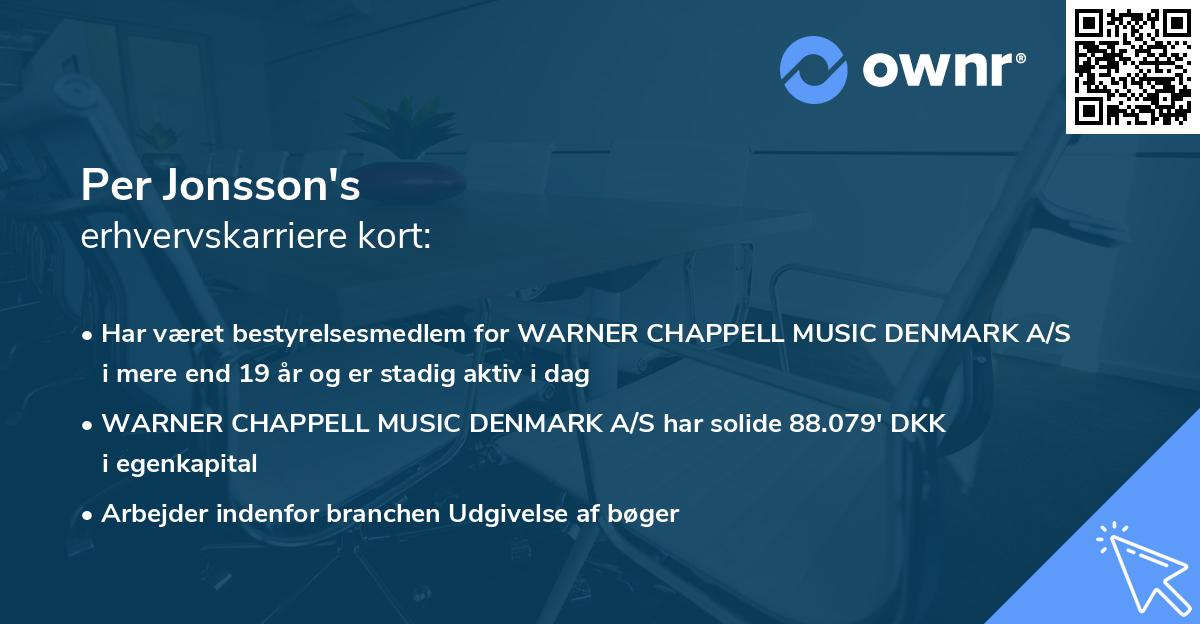 Per Jonsson's erhvervskarriere kort
