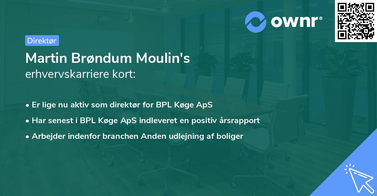 Martin Brøndum Moulin's erhvervskarriere kort