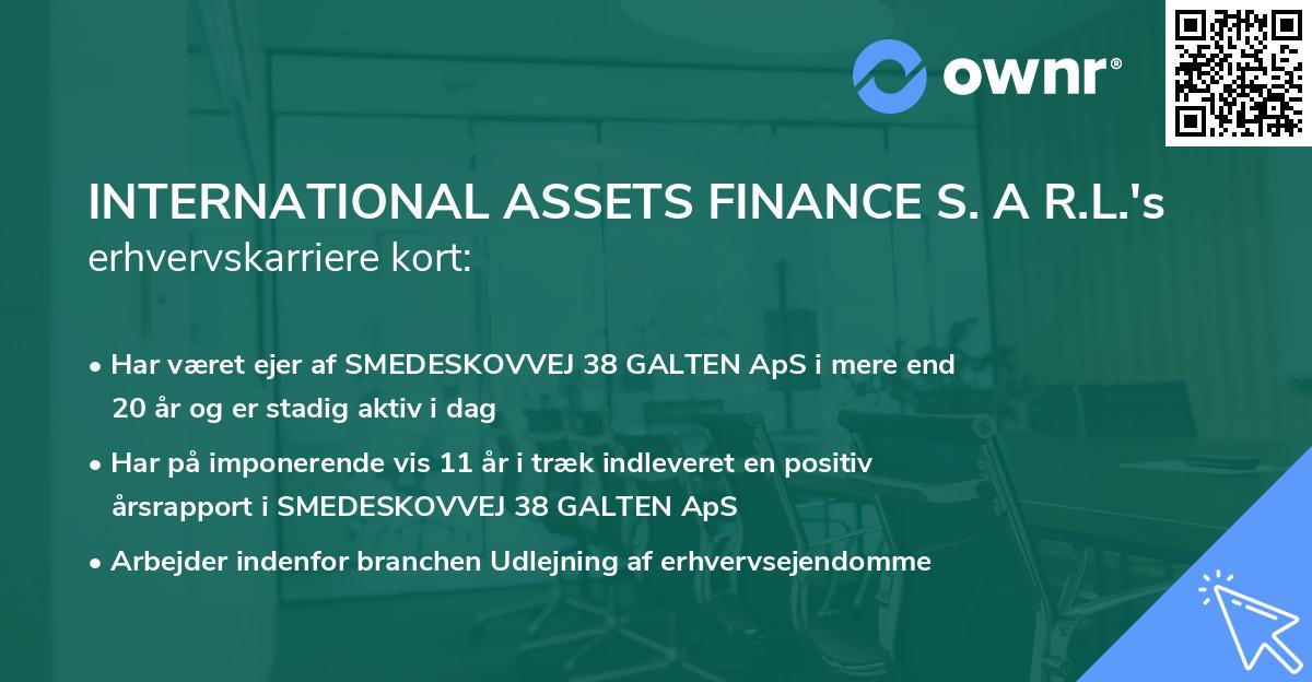 INTERNATIONAL ASSETS FINANCE S. A R.L.'s erhvervskarriere kort