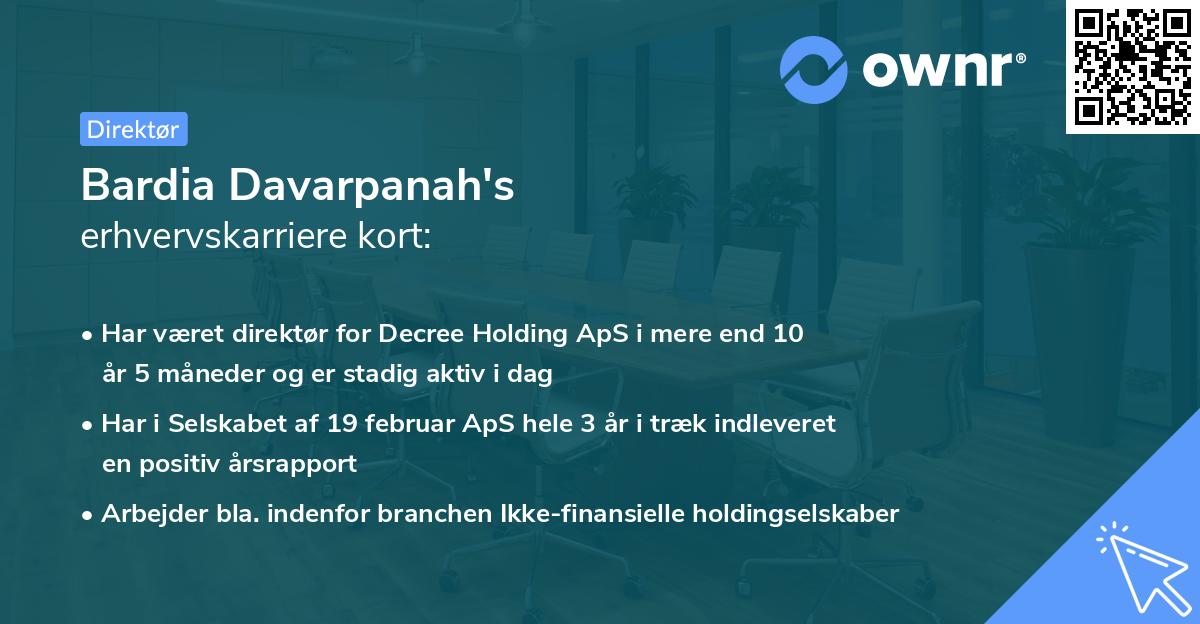 Bardia Davarpanah's erhvervskarriere kort