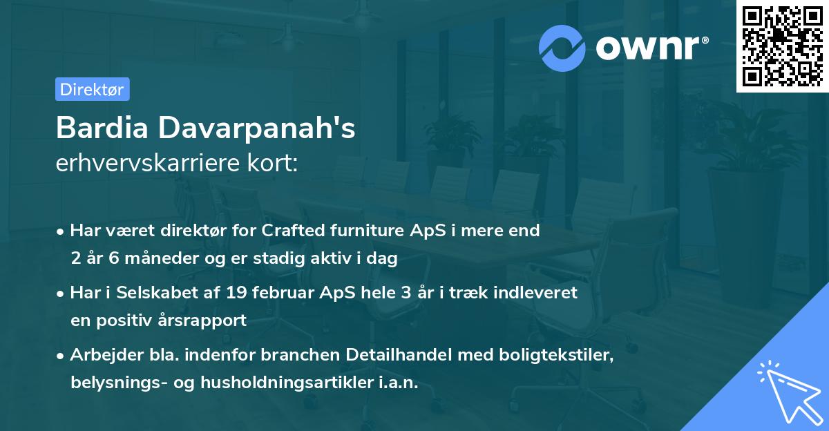 Bardia Davarpanah's erhvervskarriere kort
