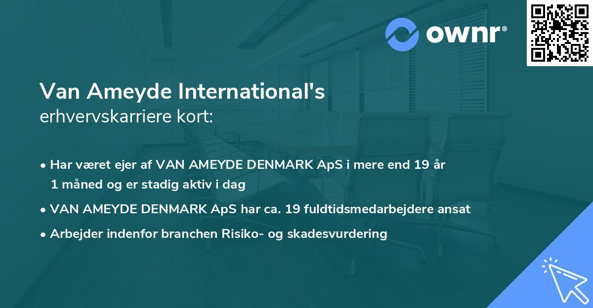 Van Ameyde International's erhvervskarriere kort