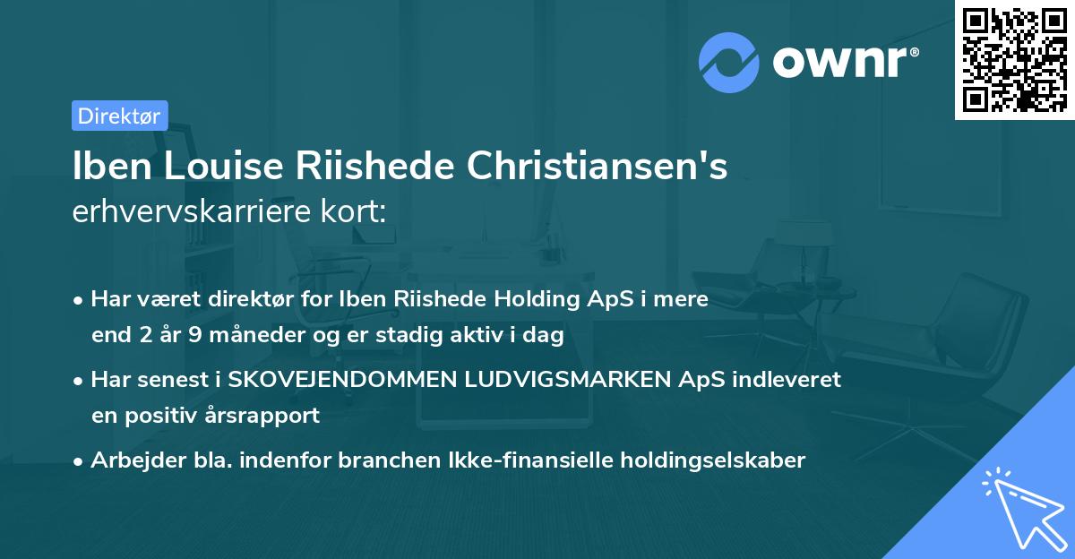 Iben Louise Riishede Christiansen's erhvervskarriere kort