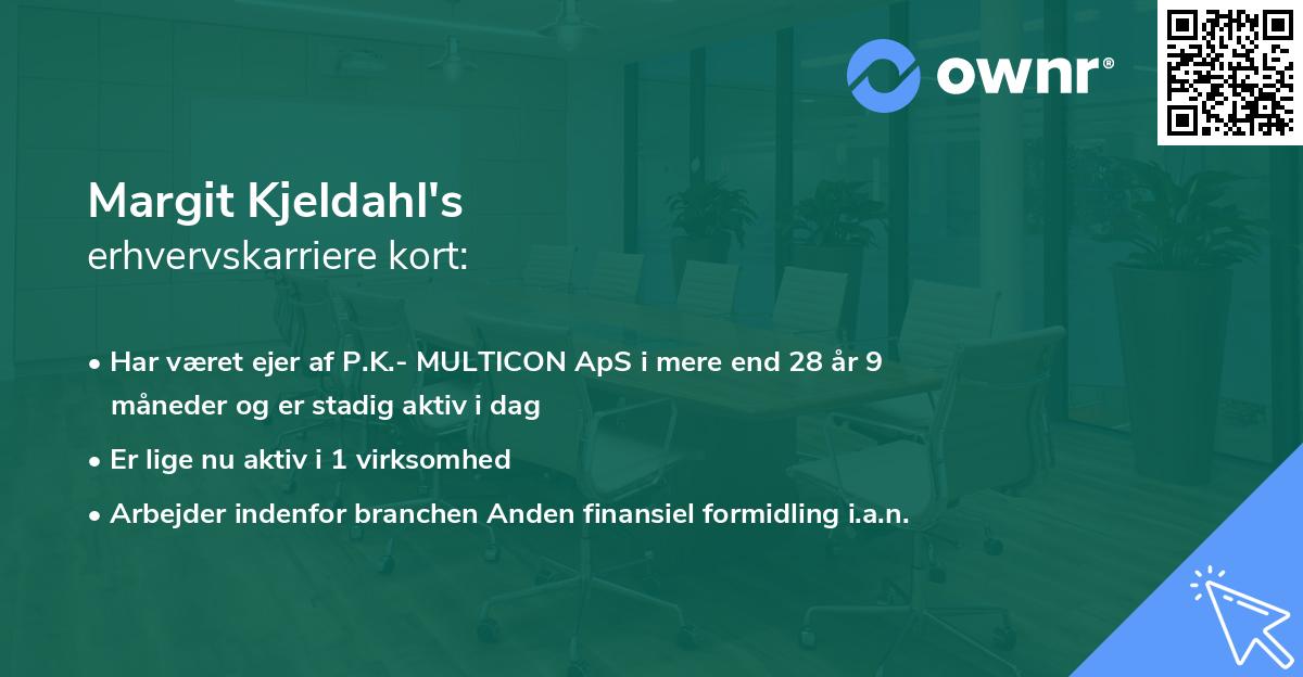 Margit Kjeldahl's erhvervskarriere kort