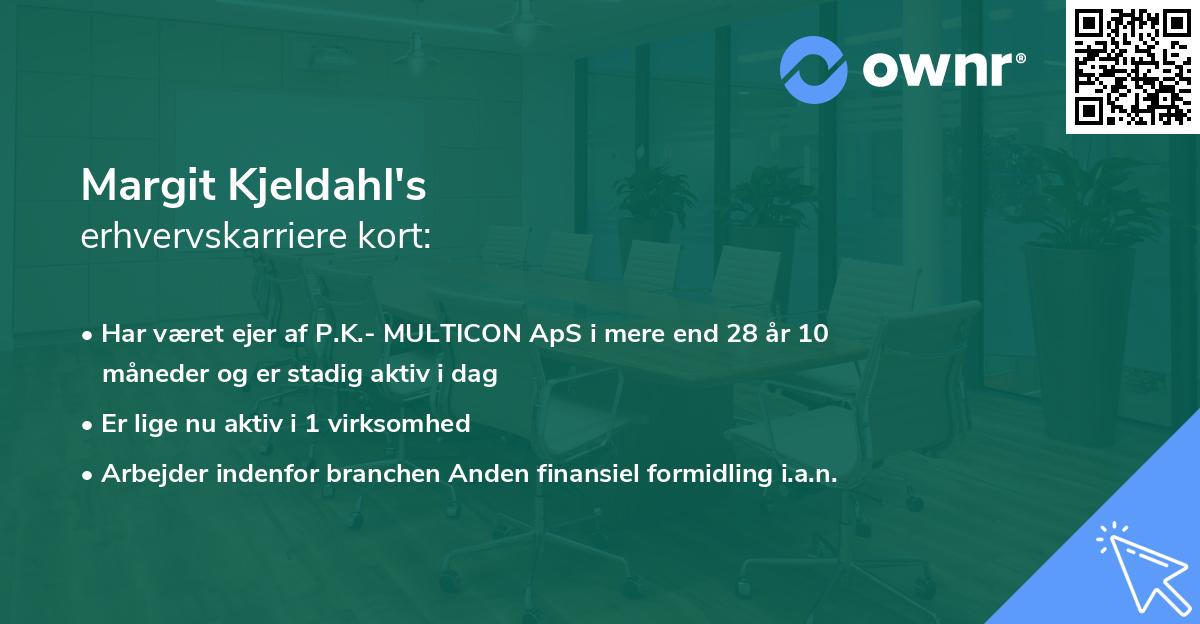 Margit Kjeldahl's erhvervskarriere kort