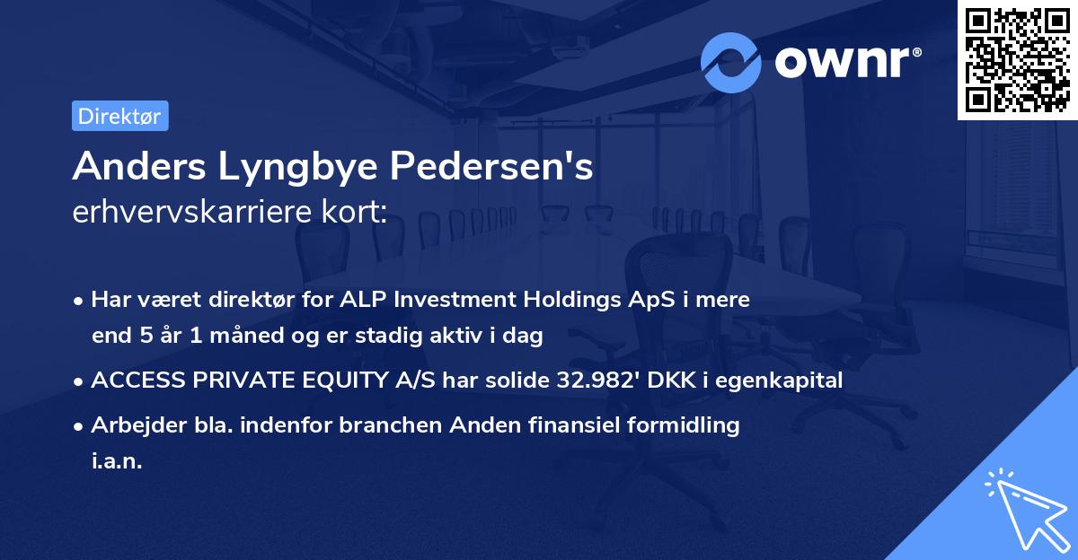 Anders Lyngbye Pedersen's erhvervskarriere kort