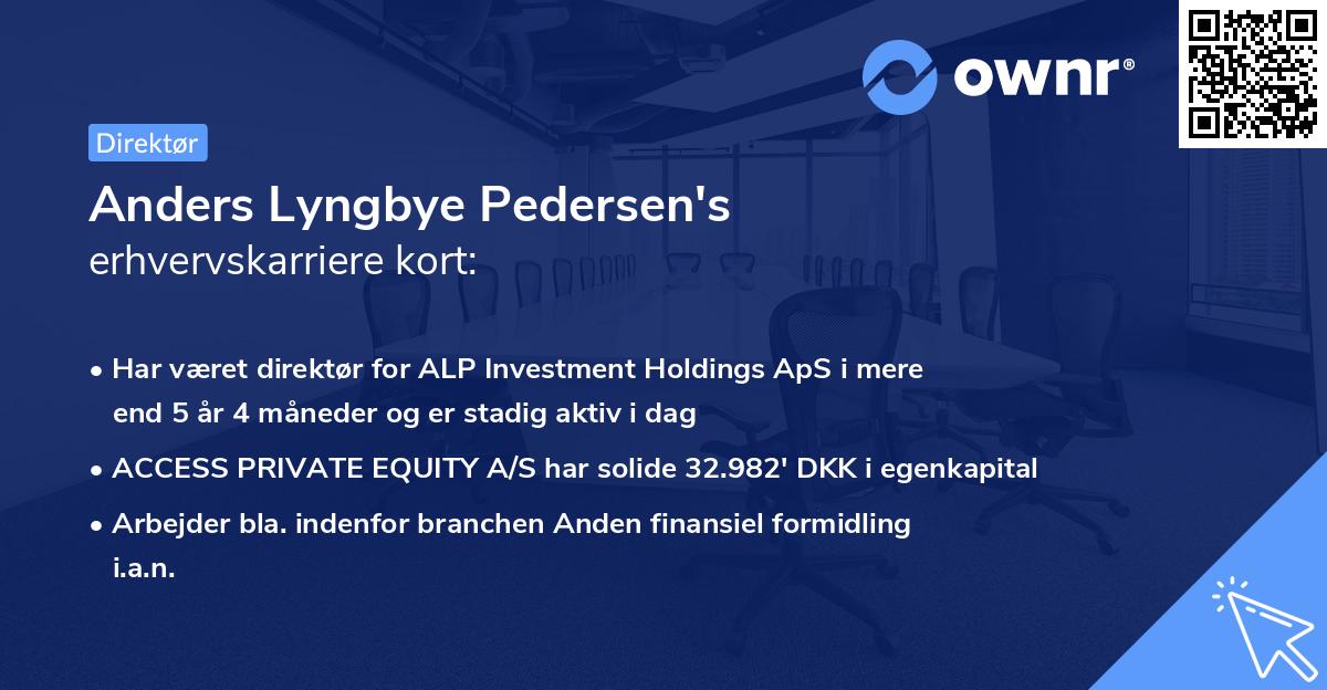 Anders Lyngbye Pedersen's erhvervskarriere kort