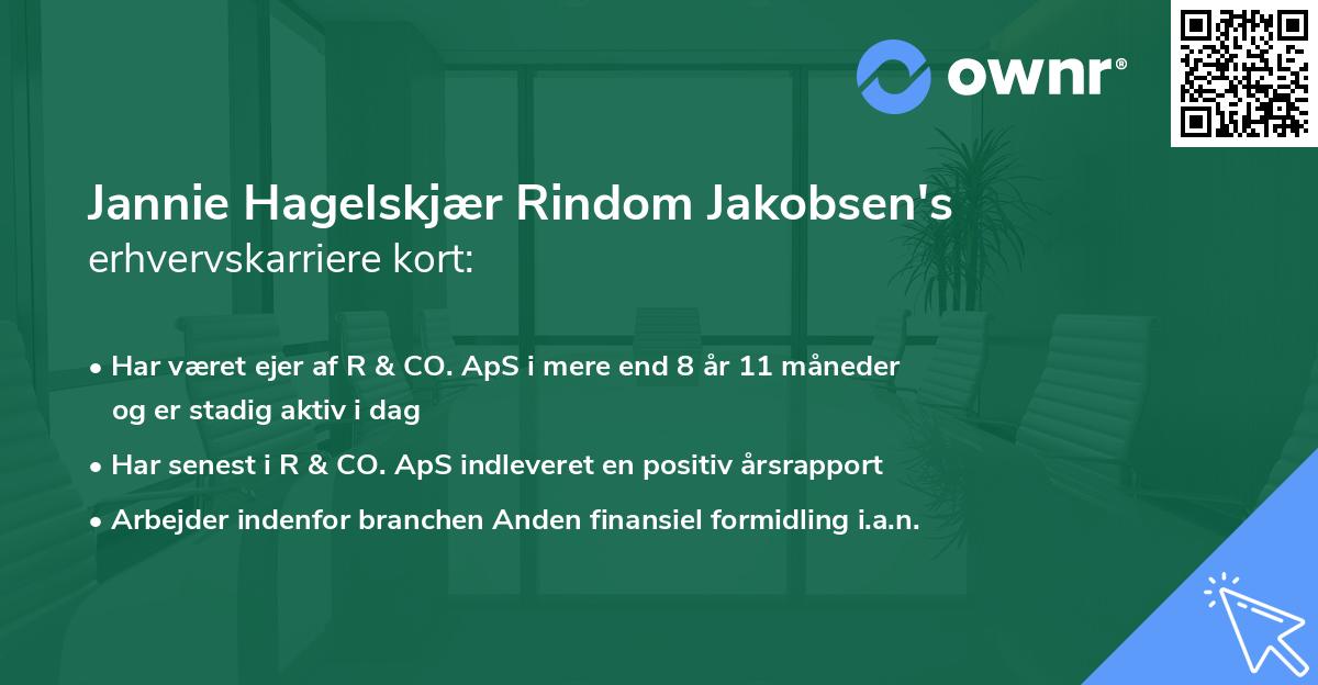 Jannie Hagelskjær Rindom Jakobsen's erhvervskarriere kort