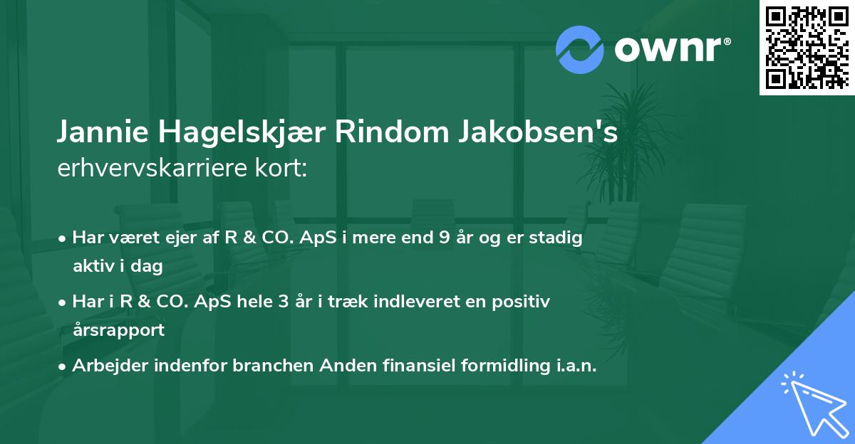 Jannie Hagelskjær Rindom Jakobsen's erhvervskarriere kort