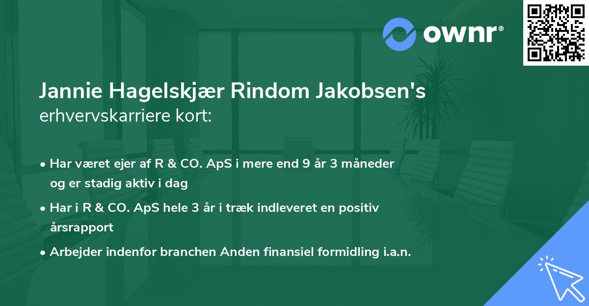 Jannie Hagelskjær Rindom Jakobsen's erhvervskarriere kort